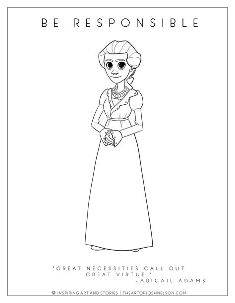 Abigail Adams Coloring Page – Inspire Through Art