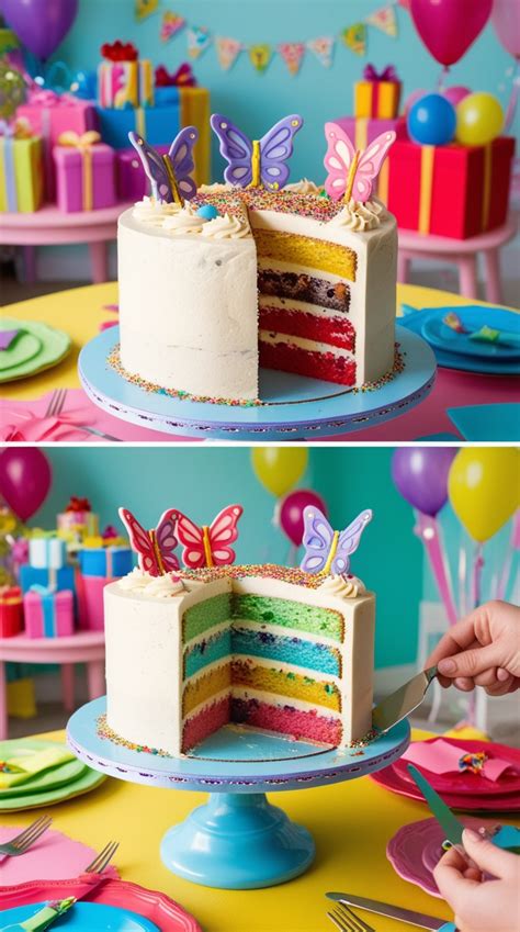 Image result for Exploding Birthday Cake with Butterflies