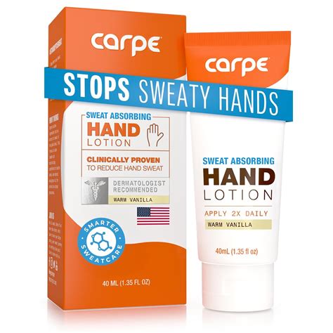 Amazon.com : Carpe Sweat Absorbing Hand Lotion, A dermatologist-recommended, smooth lotion that ...