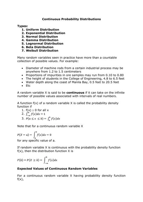 Continuous Probability Distribution Random Variable 的图像结果