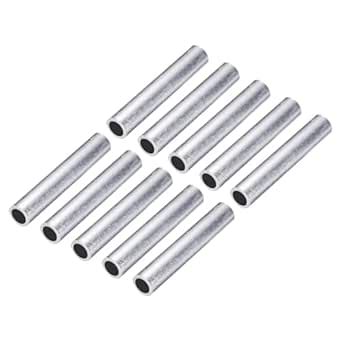 MECCANIXITY 10 Pcs Non Insulated Butt Connectors, 8mm Aluminium Wire ...