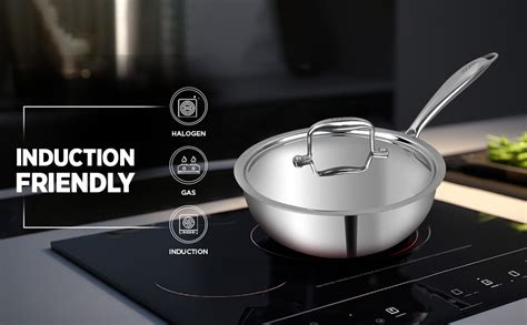 Buy Vinod Platinum Triply Stainless Steel Frypan – 22 cm Deep Skillet ...