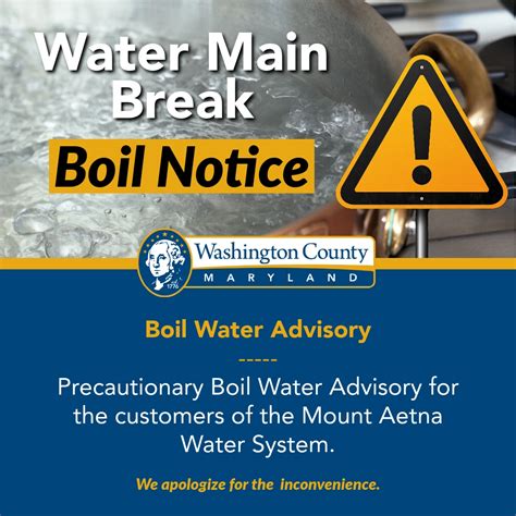 Precautionary Boil Advisory for Mt. Aetna Water System - Washington County