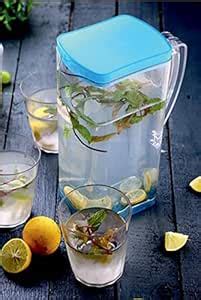 Buy TEKREVA Premium Transparent Serving Jug with Blue Lid | 2L Square ...