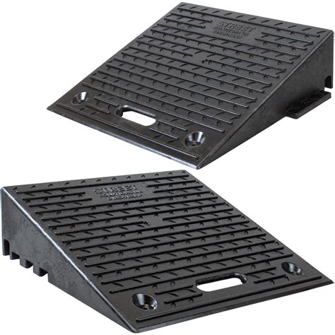 Pack of 2 Driveway Curb Ramps for Cars, Rubber Curb Ramps for Driveway & Sidewalks, Effective ...