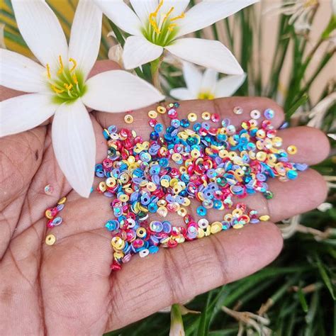 100 Grams Pack Sitara Mixed Sequins and Spangles Craft Supplies, Assor ...
