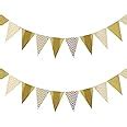 Party Propz Golden Pennant Banner For Decoration - 1 Pc Triangle Banner ...
