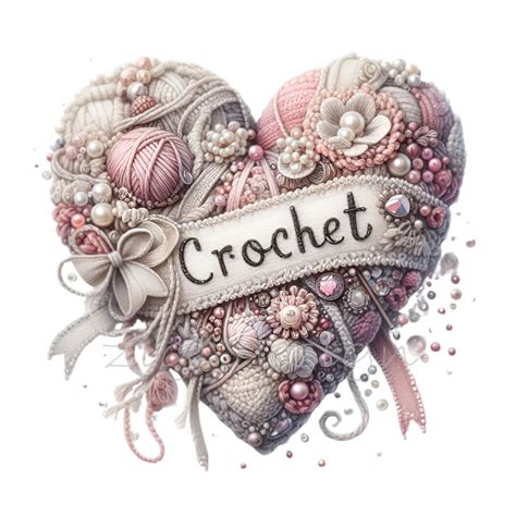 Buy Crochet Clipart, Craft Clip Art, 10 PNG Craft Watercolor Heart ...