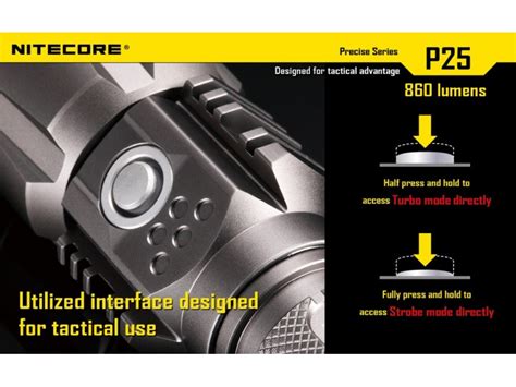Nitecore P25 Smilodon - Rechargeable Tactical Flashlight, Nitecore P25 ...