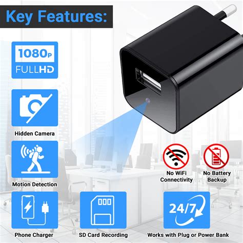 Eye4Spy Hidden Spy Camera USB Charger – 1080P HD Mini Camera (No WiFi)