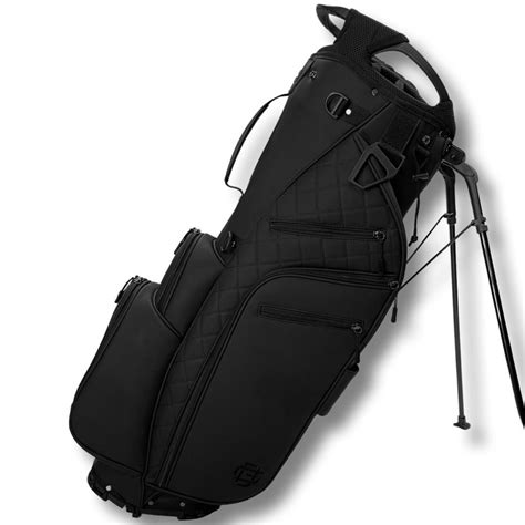 Premium Leather Golf Stand Bag Black 14 Way Divider Light Weight by ...