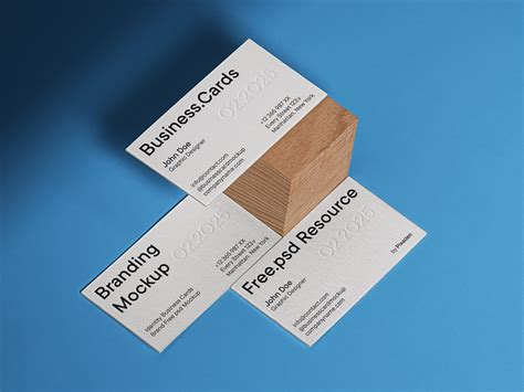 Free Identity Thick Business Cards Mockup PSD - Good Mockups