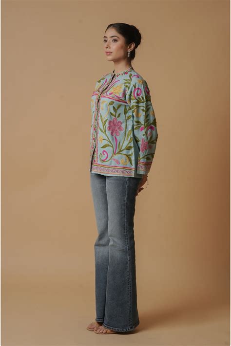 House Of Kari(Chikankari Clothing) - Kashmiri Jacket With Aari Work ...
