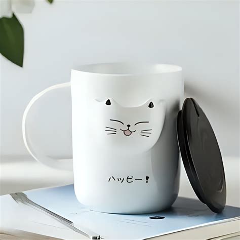 Ceramic Cat Mug with Tea Bag Storage – Mango People