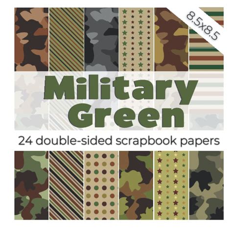 Buy GREEN: Army theme scrapbook paper | Patriotic scrapbooking supplies ...