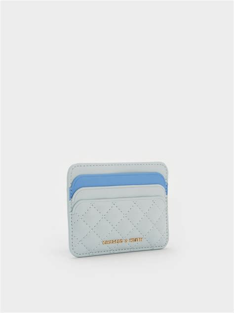 Sea Salt Blue Cleo Quilted Card Holder - CHARLES & KEITH IN