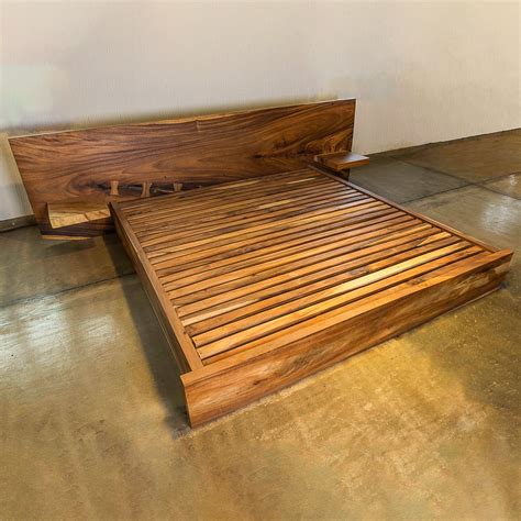 Buy contemporary wooden bed with built in side table- Angkor Bed | East ...