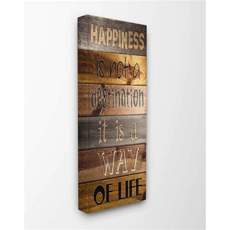Stupell Home Decor Happiness Destination Planked Typography Stretched ...