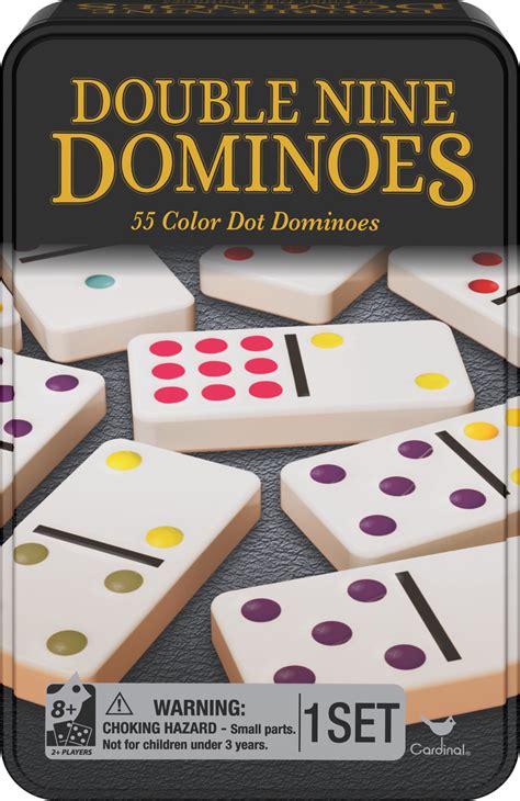 Double Nine Dominoes in Tin, Tile Game for Kids, Families and Adults ...