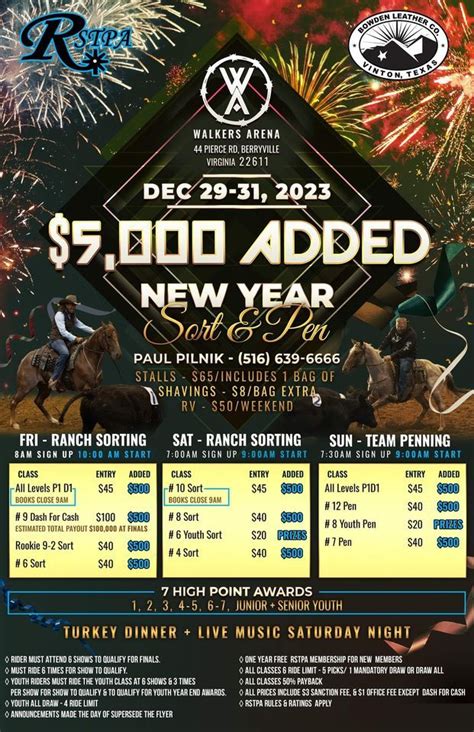 $5,000 ADDED NYE SORT & PEN AT WALKERS ARENA, Walkers_Arena, Berryville ...