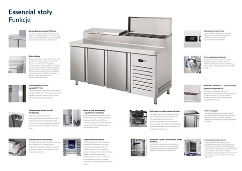 Stół chłodniczy 3-drzwiowy ze szklanymi drzwiami 700 mm Essenzial Line ...