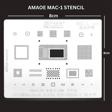 AKT AMAOE MAC-1 STENCIL BGA Reballing Stencil MAC2 MAC3 For CPU A1534 ...