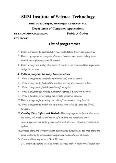 Internship Report Template for PCA20P01L - MCA 3rd Sem 2024 - Studocu