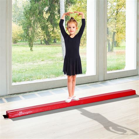 Soozier 8" Folding PU Leather Gymnastics Floor Balance Beam / 8ft ...