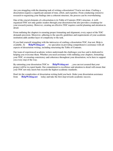 Image result for Dissertation Table of Contents