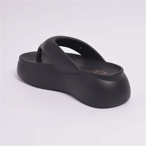 Jet Black Thong Slides | Rainy Footwear For Women | CAI – The CAI Store