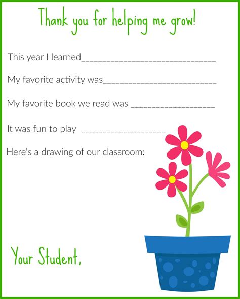 A Thank You Letter for Teachers {Free Printable} - The Chirping Moms