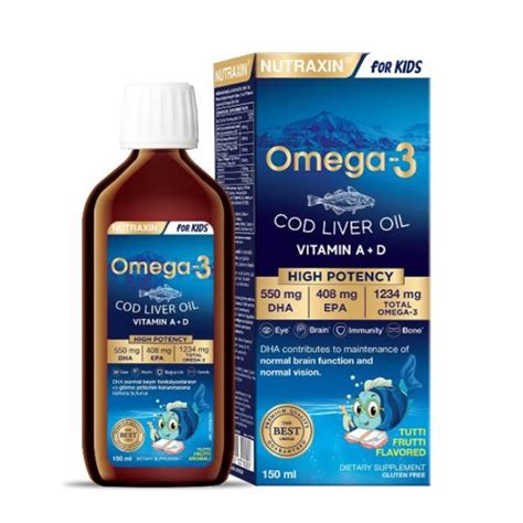 Nutraxin For Kids Omega-3 Balık Yağı Takviye Edici Gıda 150 ml - Yerli ...