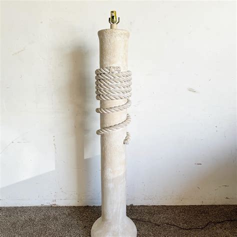 Postmodern Faux Roped Pillar Floor Lamp For Sale at 1stDibs