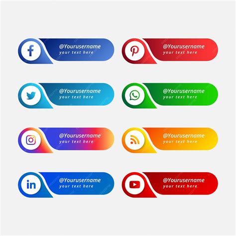 Popular collection of social media lower thirds | Premium Vector