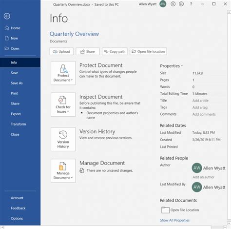 Image result for Word File Properties