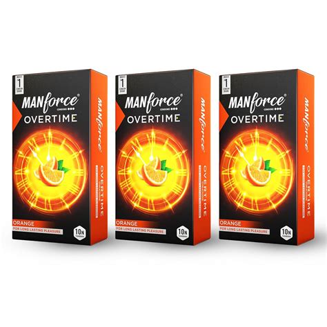 Buy Manforce Overtime Orange Flavoured Condoms for Men | 30 pcs ...