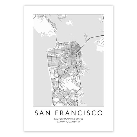 San Francisco City Map Printable San Francisco City Map Print,