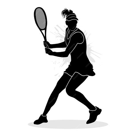 Girl tennis player silhouette. vector illustration | Premium Vector ...