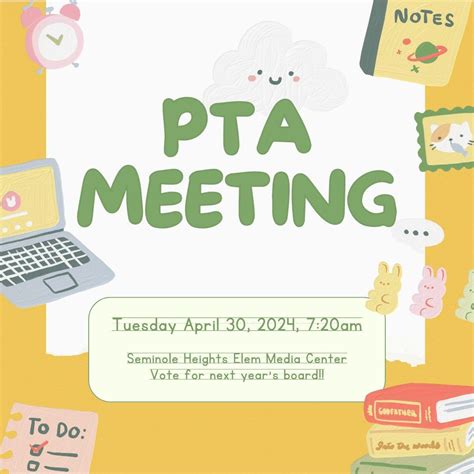 Final General PTA Meeting, 6201 N Central Ave., Tampa, FL, United ...