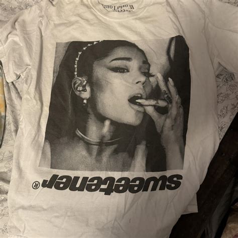 sweetener tour black and white ariana grande shirt... - Depop