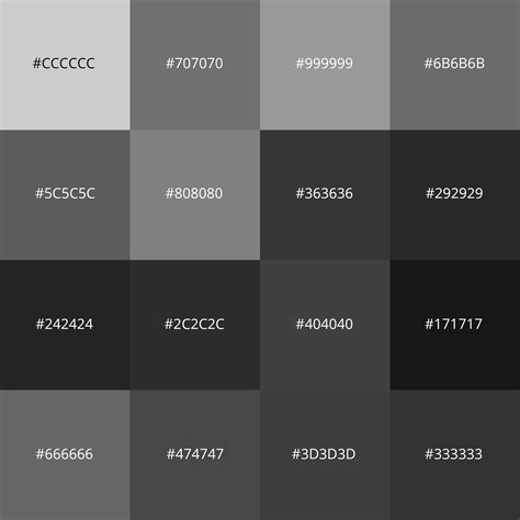 Shades Of Grey Color Chart With Names | www.designinte.com