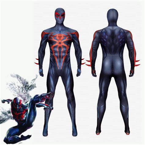 Spider-Man 2099 Costume Marvel Comics Miguel O'Hara Cosplay Jumpsuit ...