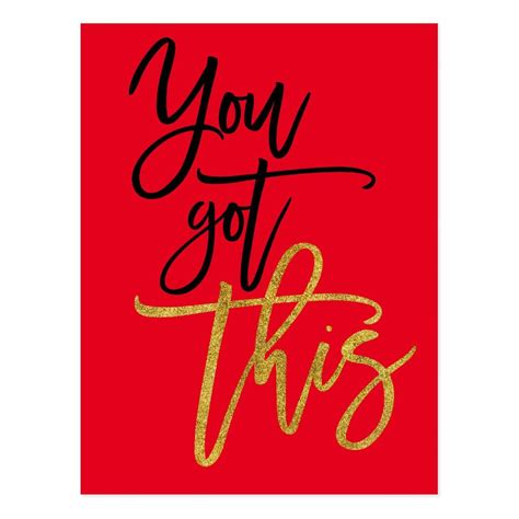 You Got This Motivational Quote Red Postcard | Simple inspirational ...