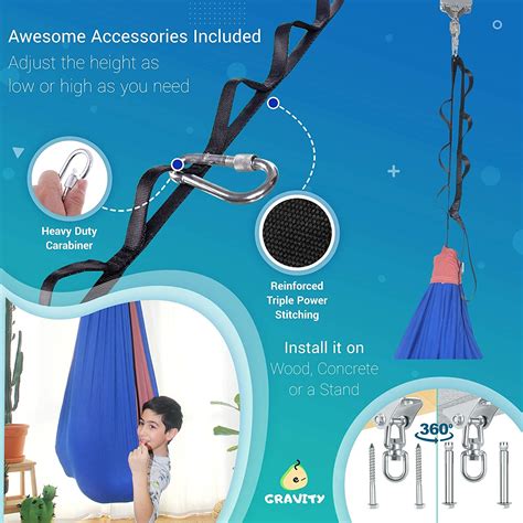 Buy Sensory Swing Therapy Indoor Outdoor - 360° Swivel Hanger - Helps ...