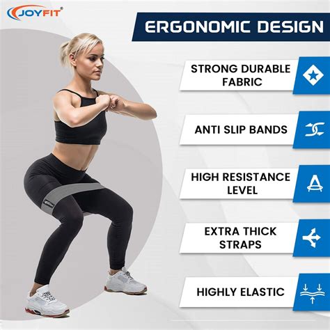 Non-slip,Elastic Hip Bands Set for Squat, Glute, Hip, & Thigh Workouts ...