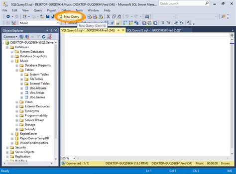 To Create a New SQL Query in Query Designer 的图像结果