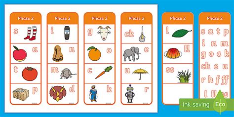 Phonics Phase 2 Graphemes Bookmarks