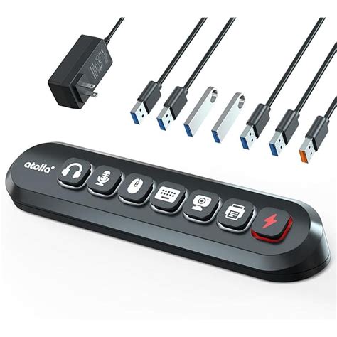 Powered USB Hub, atolla 7-Port USB 3.0 hub (6 Superspeed Transfer Port ...