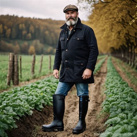 Rugged Fifty-Something Farmer in Rubber Boots | Stable Diffusion Online