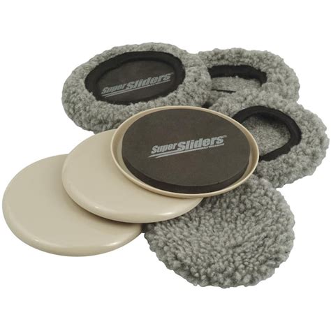 Super Sliders 8-Pack 5 In Round Felt and Plastic Carpet and Hard ...
